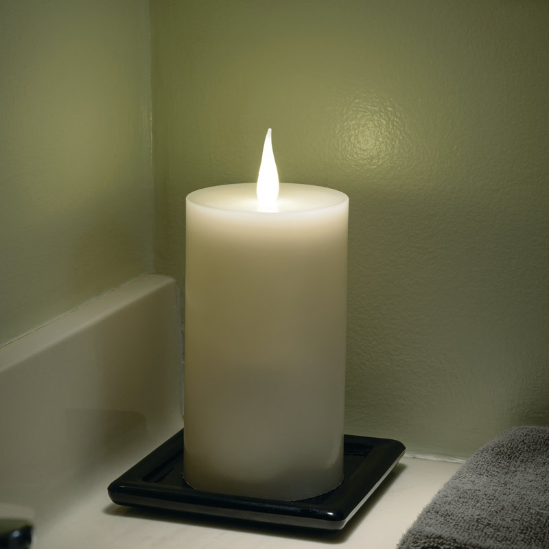Bougie chaude sans flamme à DEL, H 7,5 po x l 3,5 po x P 3,5 po