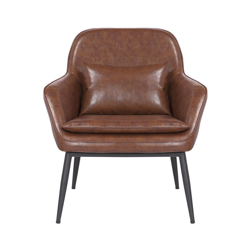 Fauteuil en similicuir 30 po Yi, Simili-cuir brun rétro