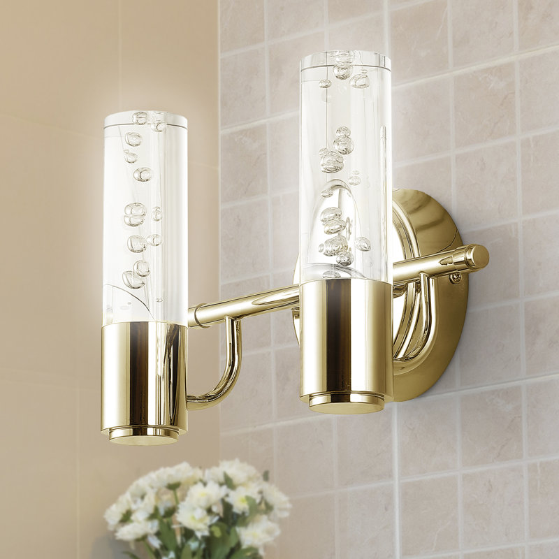 Éclairage de salle de bain à DEL Amima Minimalist, Laiton doré, 2