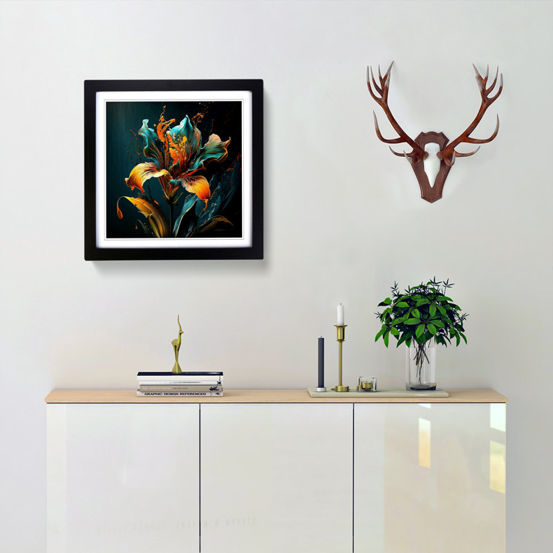 Lily Flower - Framed Print, Black