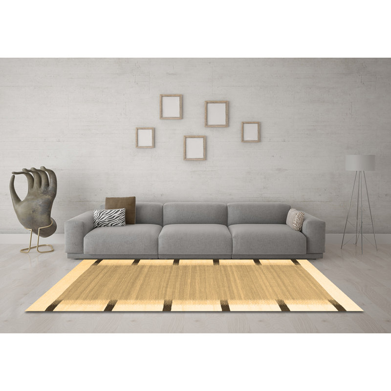 Washable Striped Indoor Rug, Square 8'