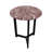 Round Onyx Marble Side Table – 20” Diameter, 24” Height – Pink Marble Top with Black Metal Base – Modern Accent End Table for Living Room & Bedroom-118838636