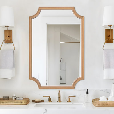 Laritha Bathroom/Vanity Mirror with Wood Frame