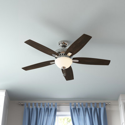 52" Newsome 5 - Blade Standard Ceiling Fan with Pull Chain and Light Kit Included