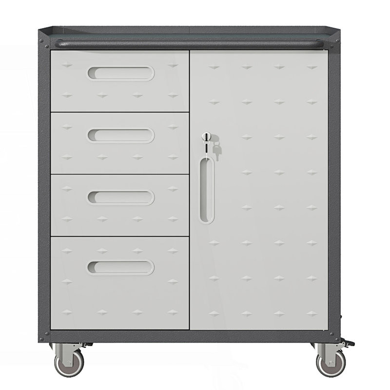 Armoire de rangement moderne avec roues, armoire de rangement pour outils, Noir