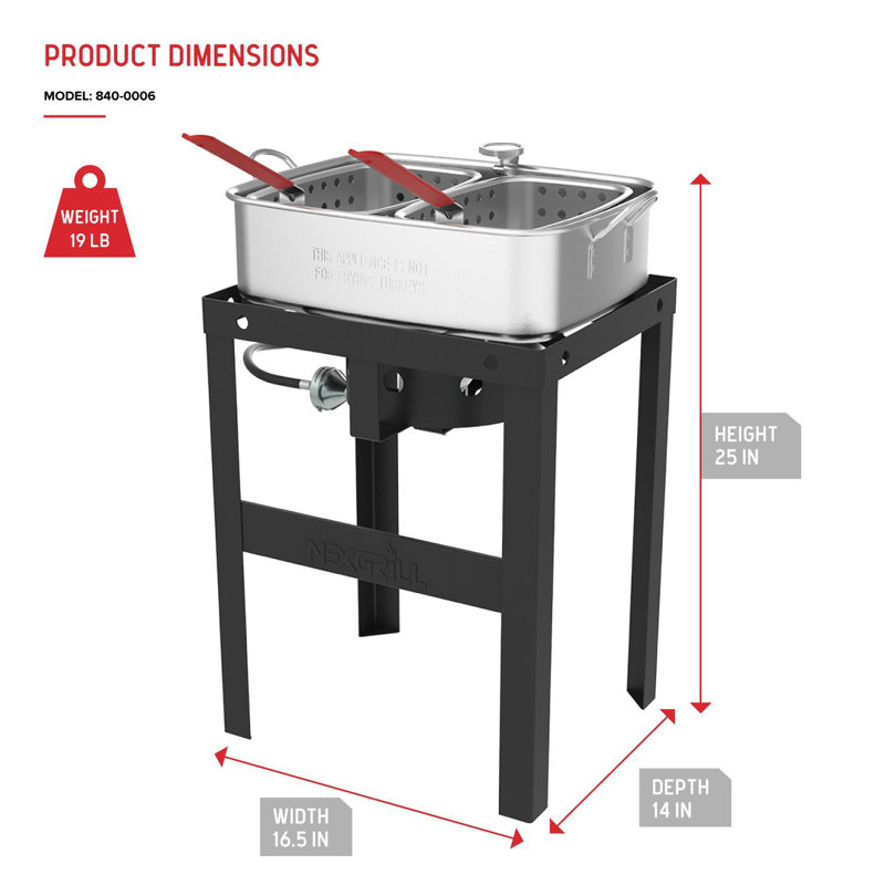 Nexgrill 18 pte Friteuse avec paniers doubles