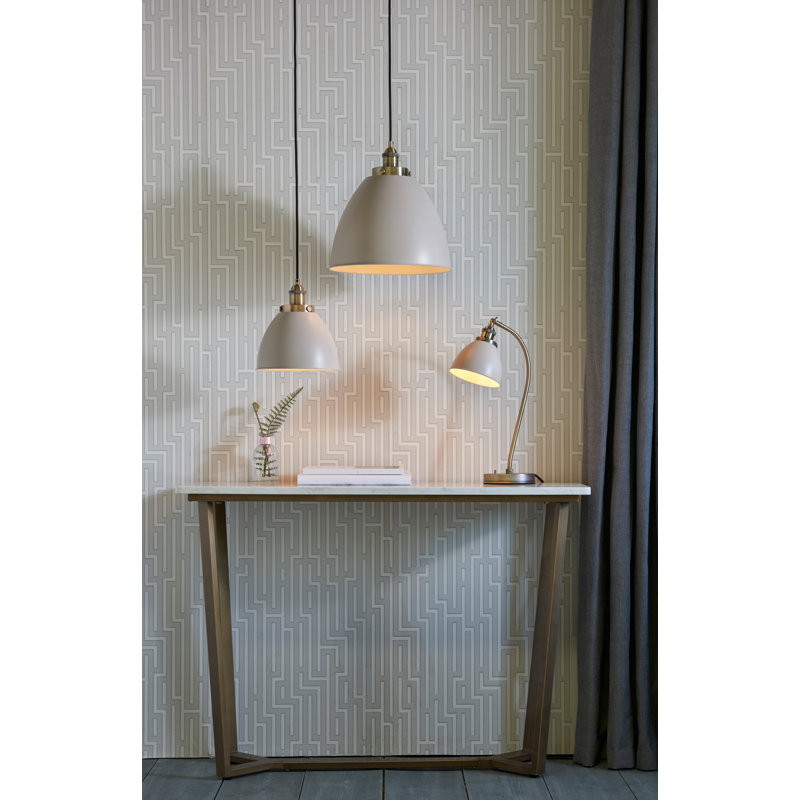 Ziemer 1 - Light Brass Dome Pendant, 32cm H x 33.5cm W x 33.5cm D