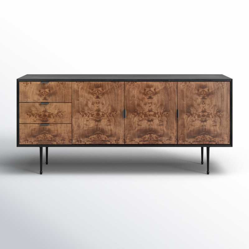 Juney 62'' Sideboard, Dark Burl/Black