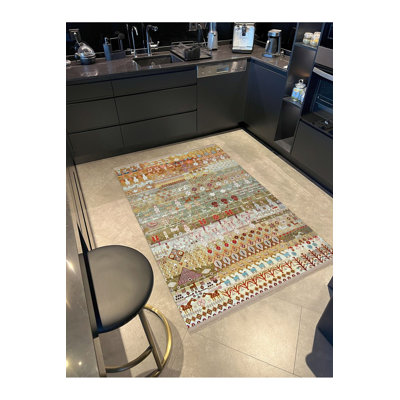 Tapis décoratif lavable à la machine à motif animalier et motif floral de la collection Barcelona