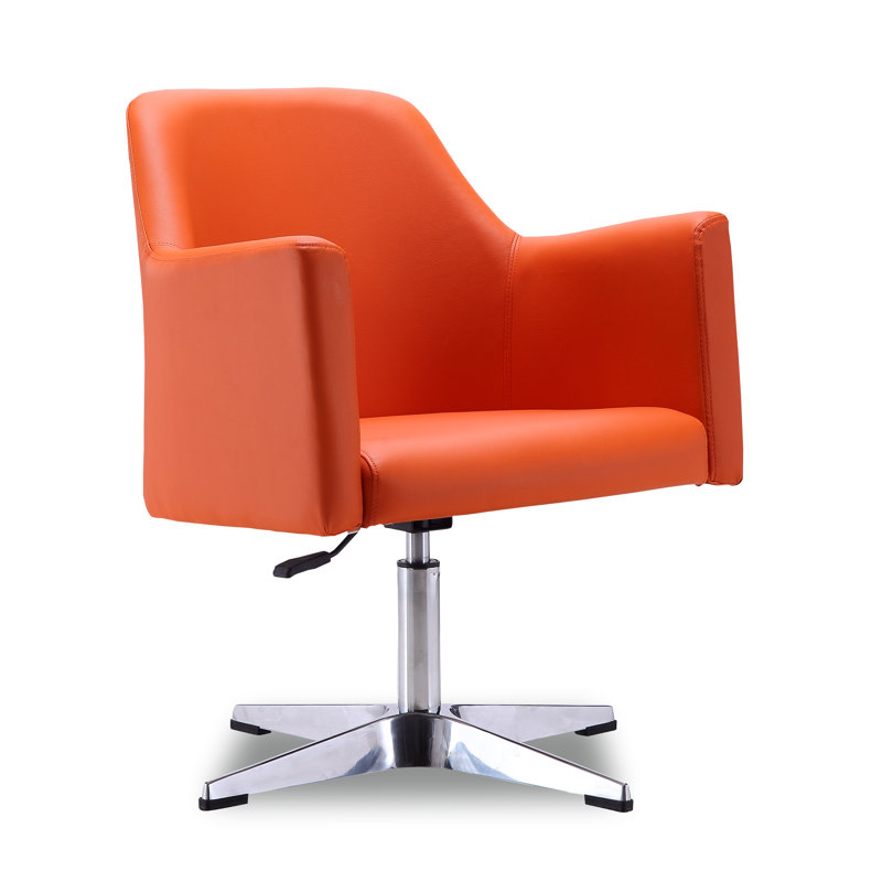 Raisa Faux Leather Swivel Armchair, Orange