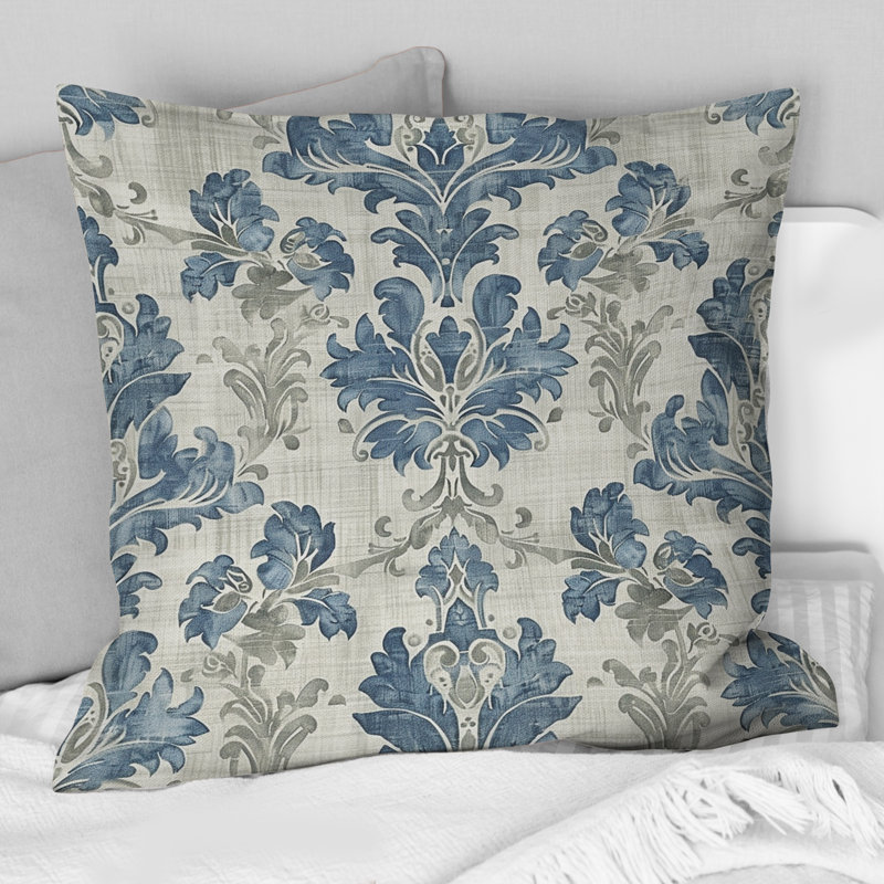 Coussin bleuet et bleu campagne Country Chic I - Country, 16" x 16", Carrée