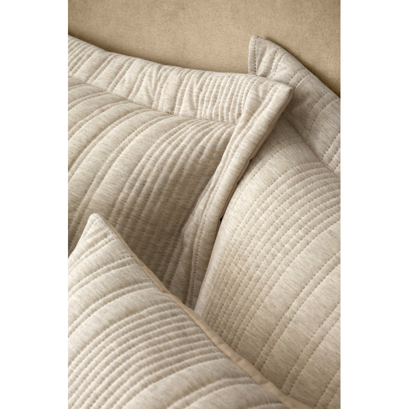 Tamba Jersey Stripe Zofia Oxford Pillowcase, Beige