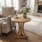 Round Accent Table with Curved Base