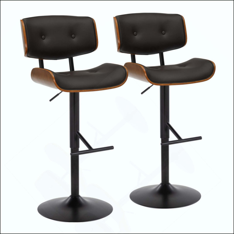 Repose-pieds de tabouret de bar réglable - ensemble de 2, Noir