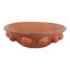 Bol rond rustique en terre cuite texturée pour chambre ou salon - Style moderne et décoratif - 33 cm, orange