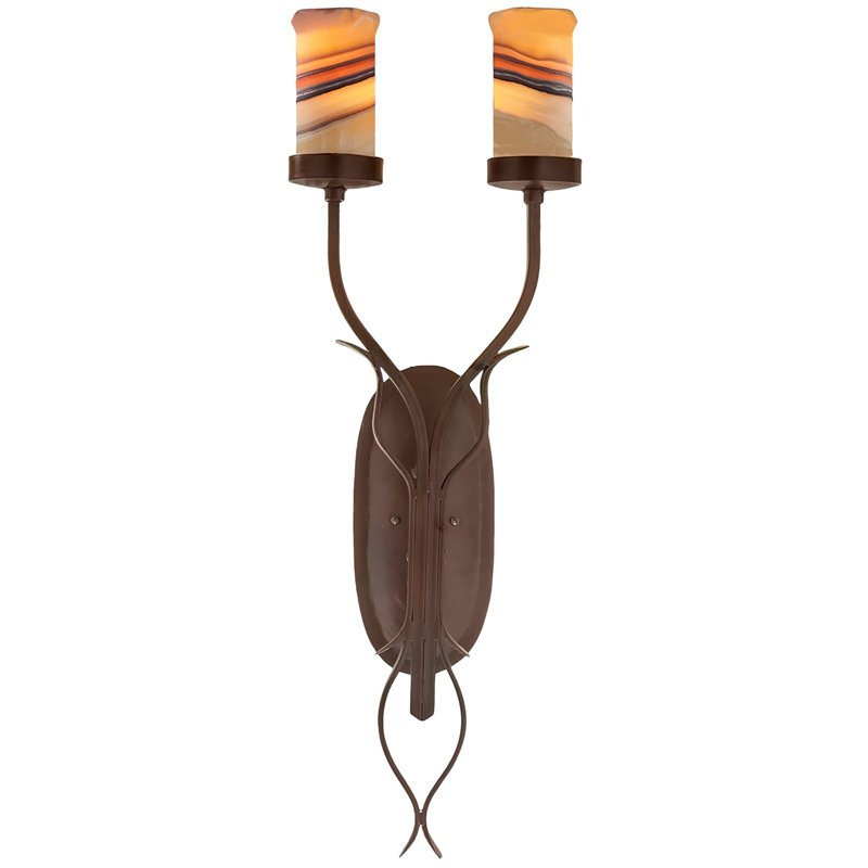 Veneto 2 - Light Candle Wall Light, Rust Copper