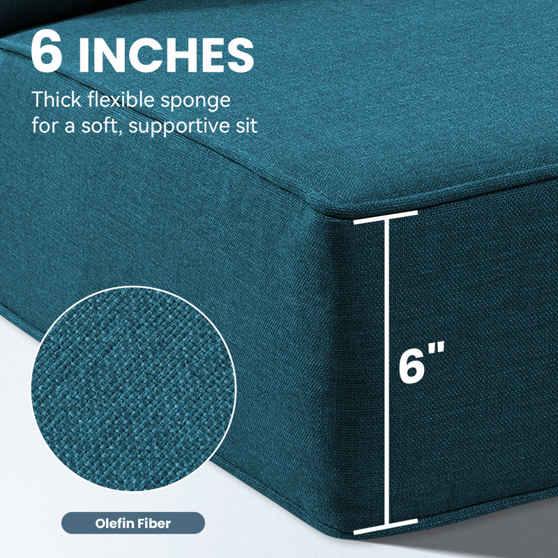 Outdoor Cushions For Patio Furniture,Outdoor Seat Cushion Set 24 X 24 X 6 Inch,Waterproof & Fade Resistant Outdoor Chair Cushions,Deep Patio Chair Cushion With Removable Cover