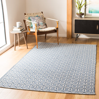 Tapis géométrique en coton tissé à la main Melaina