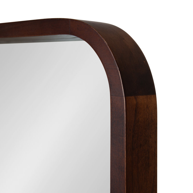 Gravley Wood Flat Mirror, 30" x 20", Walnut Brown