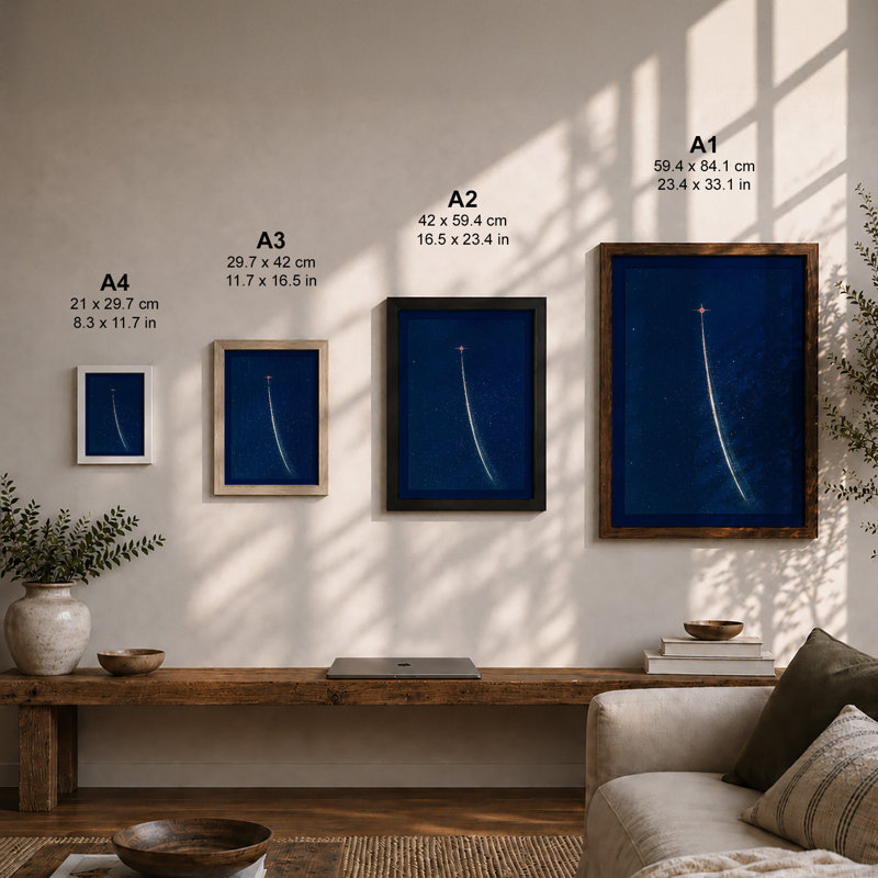 Celestial Ascent Minimalist - Print, Unframed, A2 - 59.4 x 42.0 cm