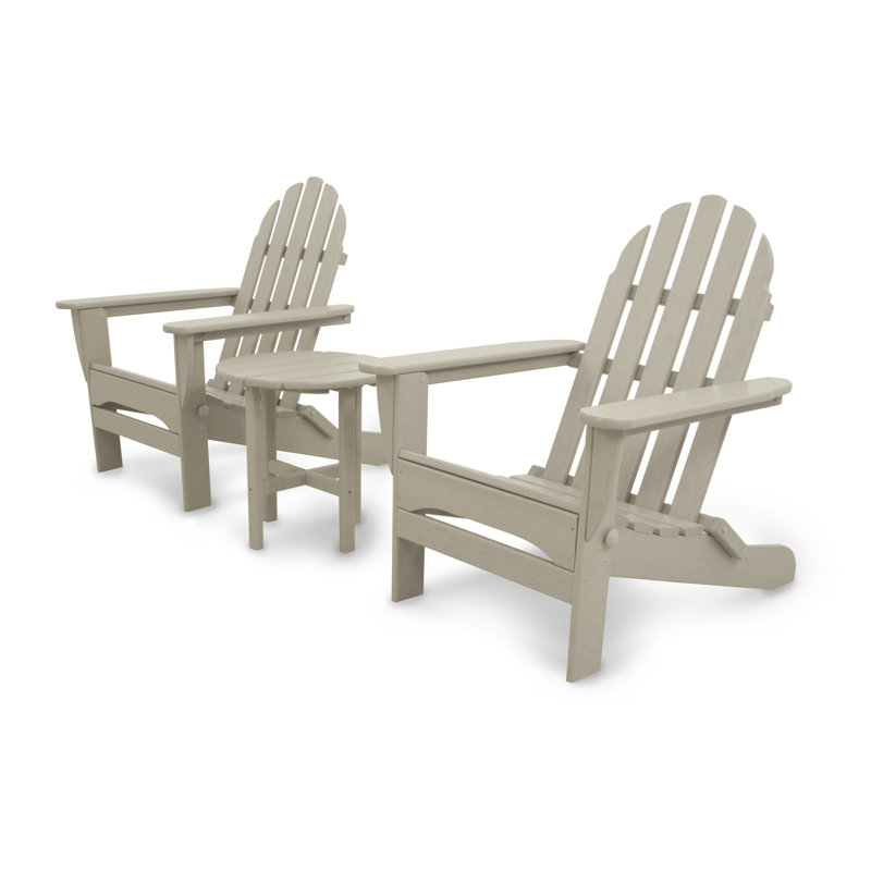 Ensemble Adirondack pliant POLYWOOD Classics 3 pièces, Sable
