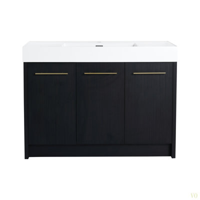 48 Inch Freestanding Bathroom Vanity With Resin Sink, With Soft Closing Door, KD-Package