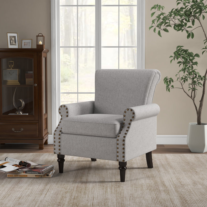 Fauteuil en chenille l 28,5 po, Polyester gris