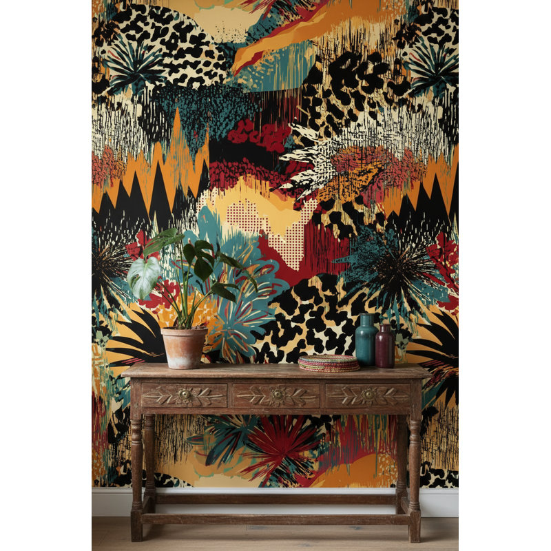 Eclectic Wallpaper Vibrant Dynamic Wall Double Roll