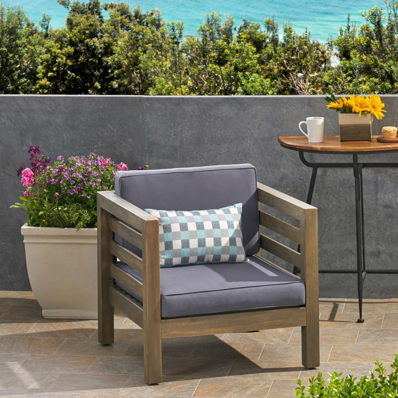 OANA CLUB CHAIR WITH CHUSION, Gray, Dark Gray