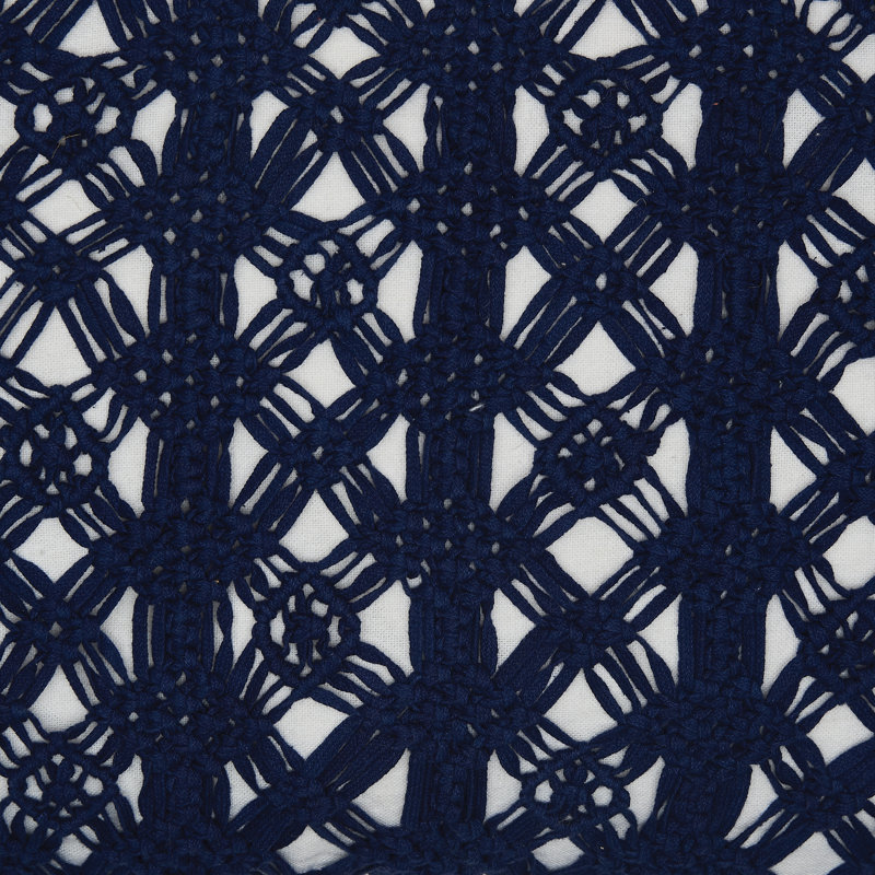 Clyde Embroidered Throw Pillow, Indigo