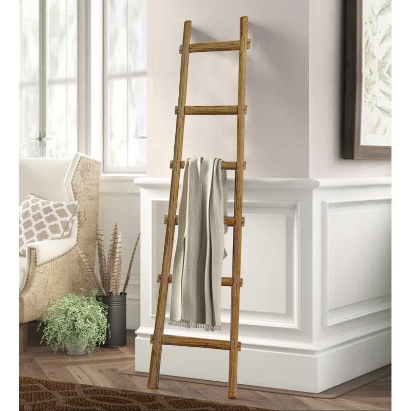 Darb Blanket Ladder, Brown, 71" H x 18" W x 2" D