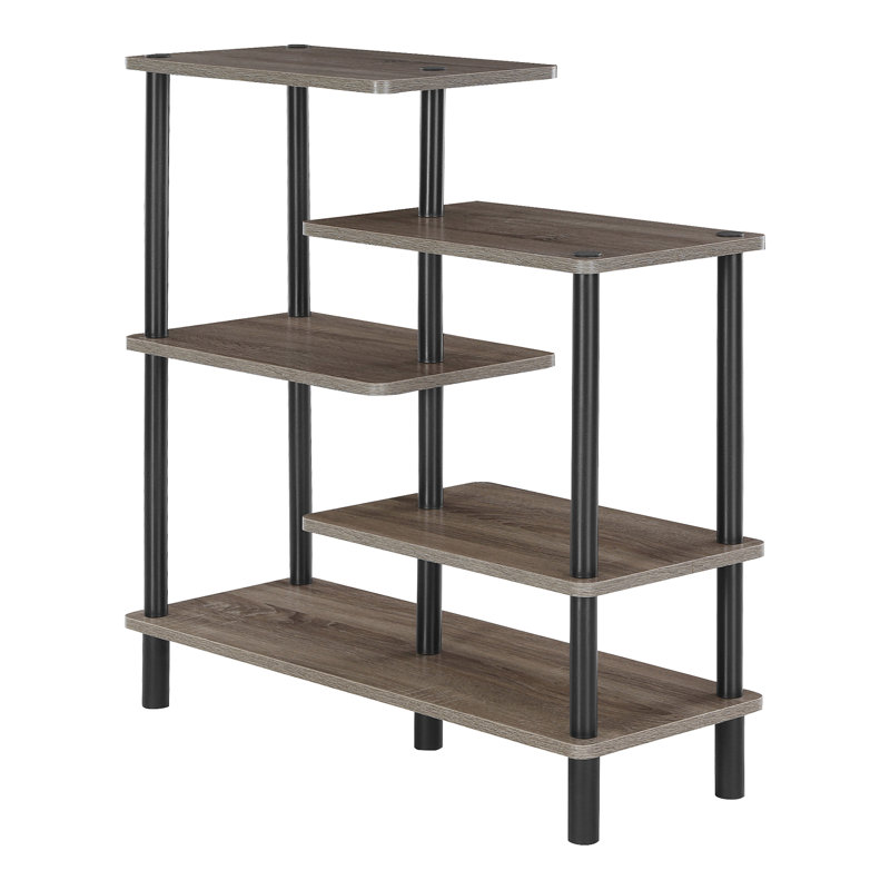 Rozanne 83cm H x 80cm W Plastic Etagere Bookcase, French Oak Grey