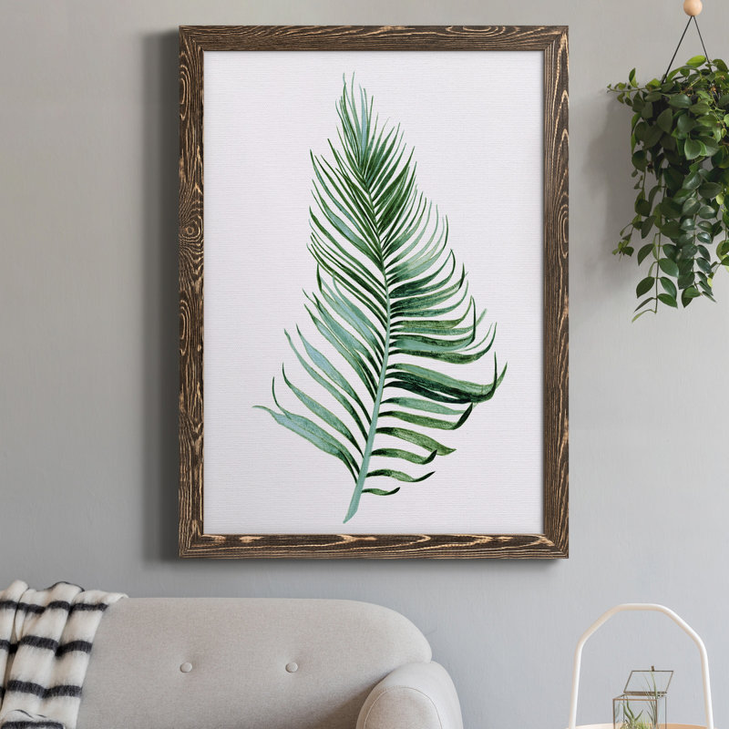 «Sage Frond II», reproduction sur toile encadrée, H 20 po x l 17 po x P 1 po, Toile avec cadre noyer