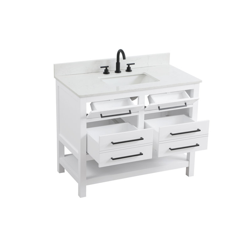 Meuble-lavabo simple 42 po_Moderne_VF60542-BS, Blanc