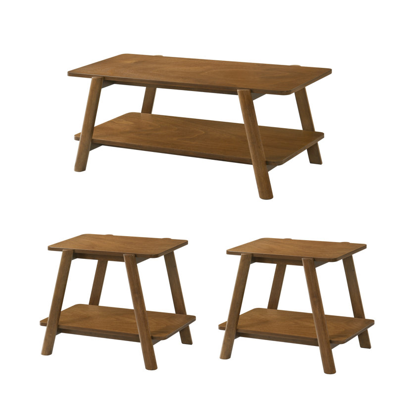 Ensemble de tables basses 3 pièces Rumi, Noyer