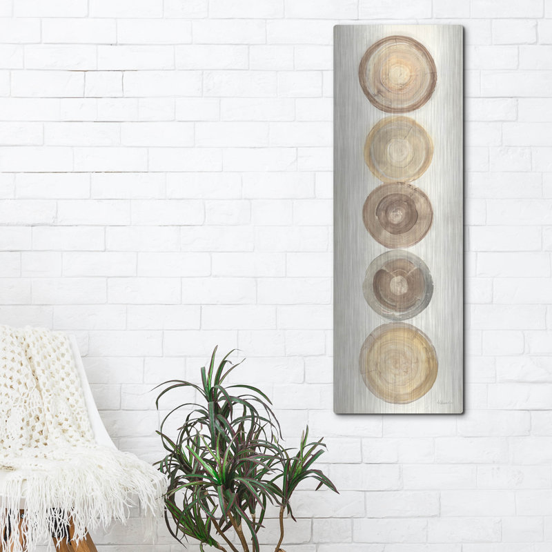 Art mural en métal luxueux «Through the Years 4» par Albena Hristova, 16 po x 48 po