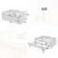 Lit de jour simple rembourré avec lit gigogne escamotable et poche de rangement latérale, structure de lit en tissu vichy-102949258-102949257