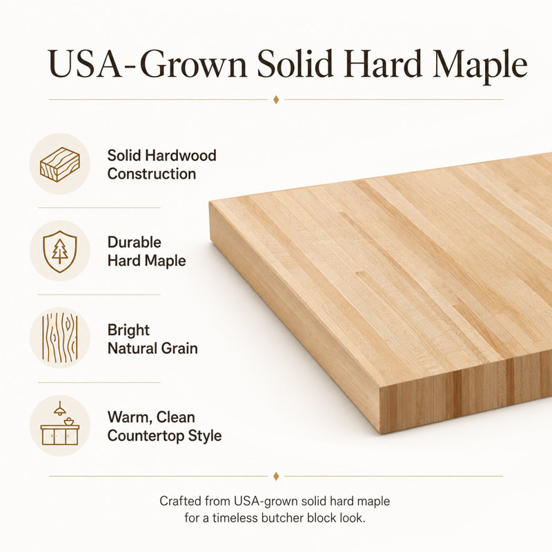 25'' W Solid Wood Rectangular Square Edge Table Top, 1.5" H x 60" L  x 25" W