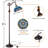 Tiffany Style Floor Lamp With Crystal Blue Dragonfly Design, Handmade Stained Glass Shade, Adjustable Gooseneck, And Stable Resin Base For Living Room, Bedroom, Or Home Office