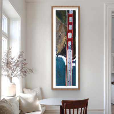 Overhead View of Golden Gate and Mountains - Brown Sea Print