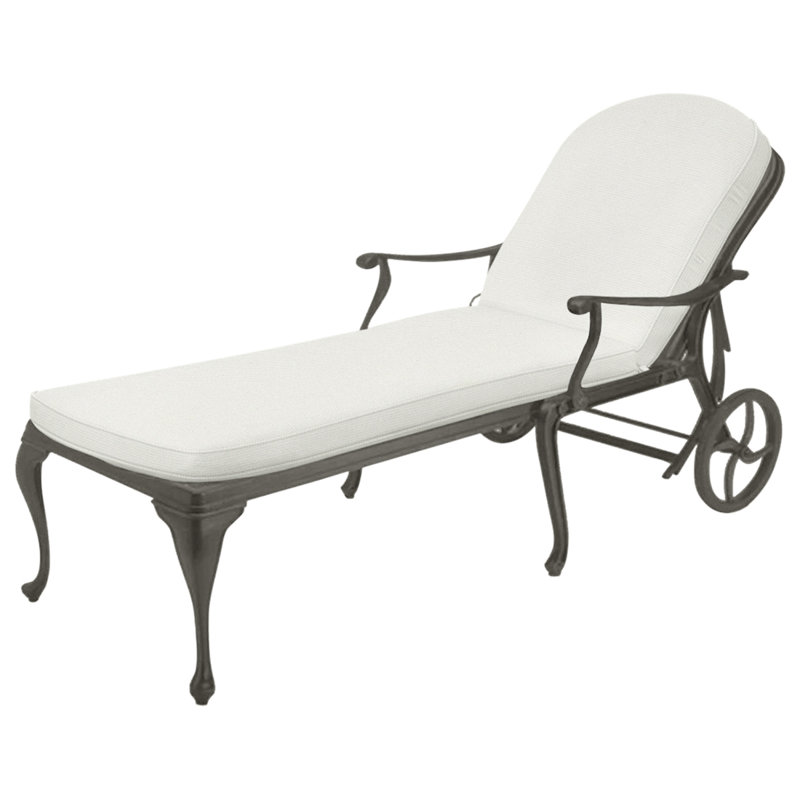 Provance Aluminum Chaise - Slate Gray, Welt, Natural White, Slate Gray