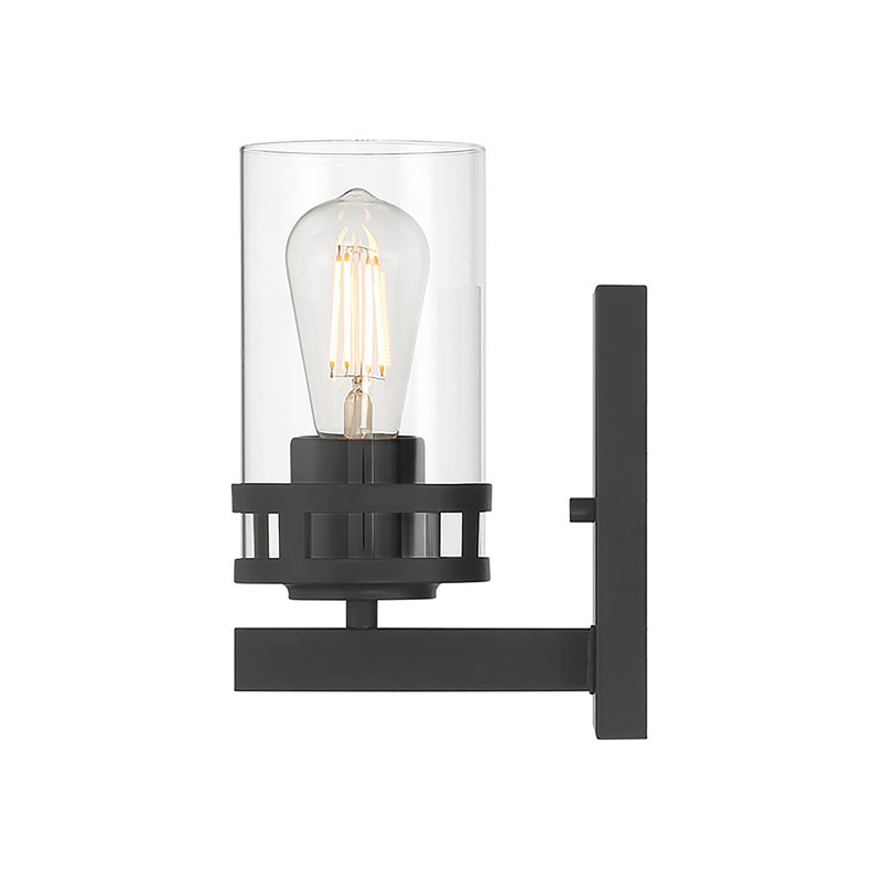Lunden  9.25" High 1-Light Wall Sconce, Black