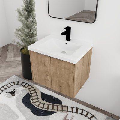Meuble-lavabo mural simple 24 po avec plateau en résine