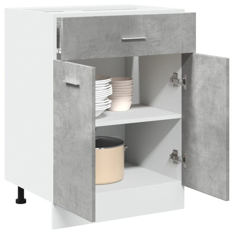 Arush Drawer Bottom Cabinet Lyon 60x46x81.5 cm Engineered Wood, concrete grey