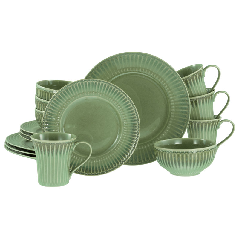 Celadon green Stoneware Dinnerware Set Piece