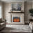 23 inch electric fireplace insert, ultra thin heater with log set & realistic flame, remote control with timer, overheating protection-1100481921