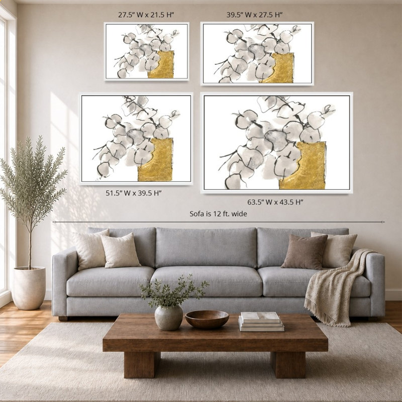 «Delicate Gilded Vase IV» par Chris Paschke - impression sur toile, 44" H x 64" W, White