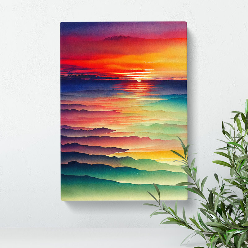Beaming Sunset - Wall Art, Wrapped Canvas, 50cm H x 35cm W, No Matte