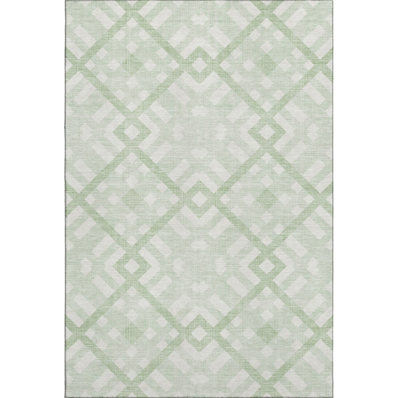 Premium Machine Washable Mayfield AMF616 Geometric Rug, Mint, 8' x 10'