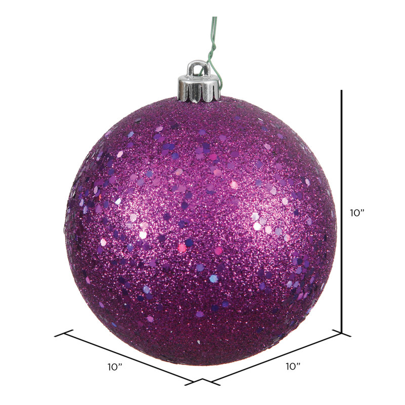 Décoration de boule décorative des Fêtes, 10 po, Prune